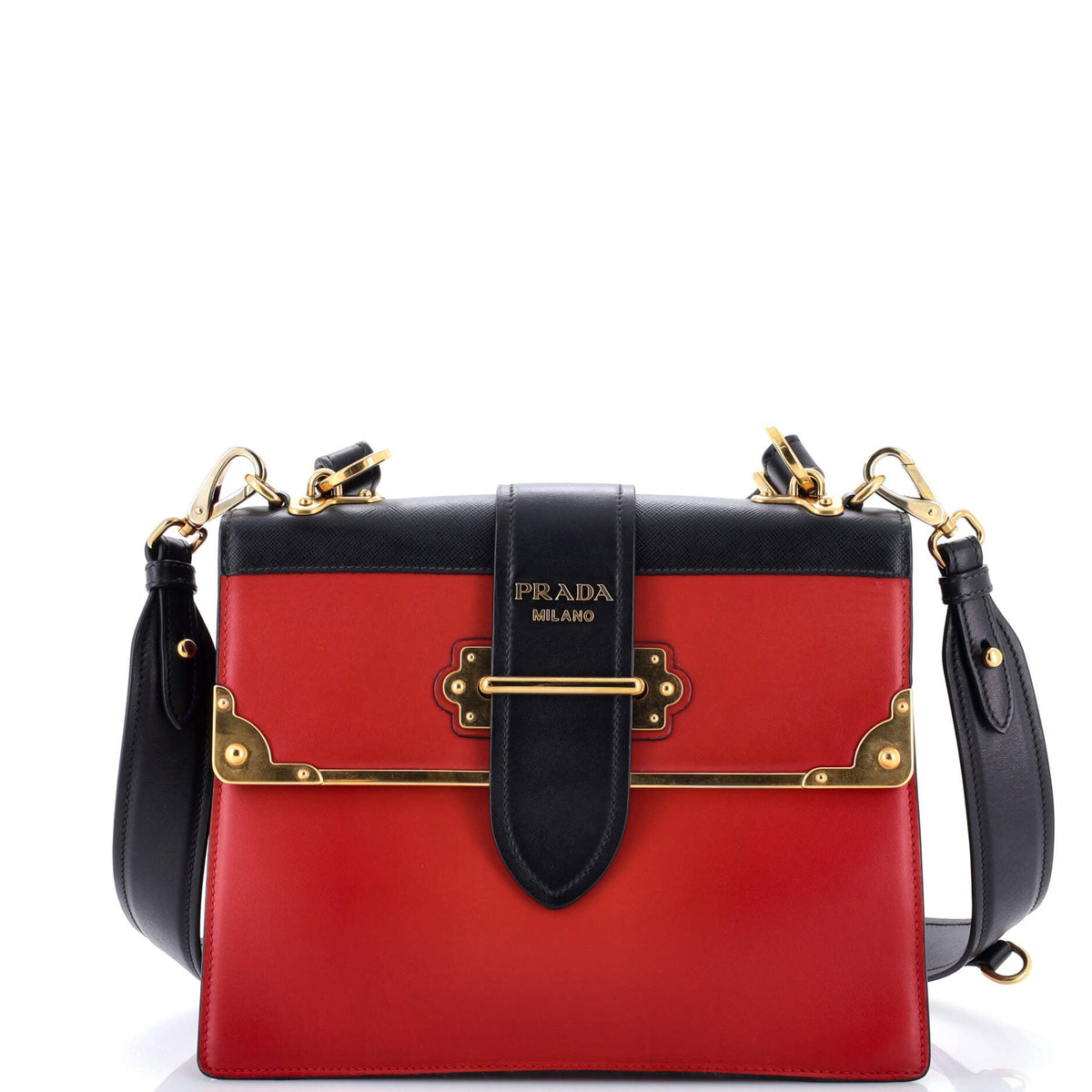 Prada PRADA Cahier Convertible Shoulder Bag City Calf and Saffiano Medium
