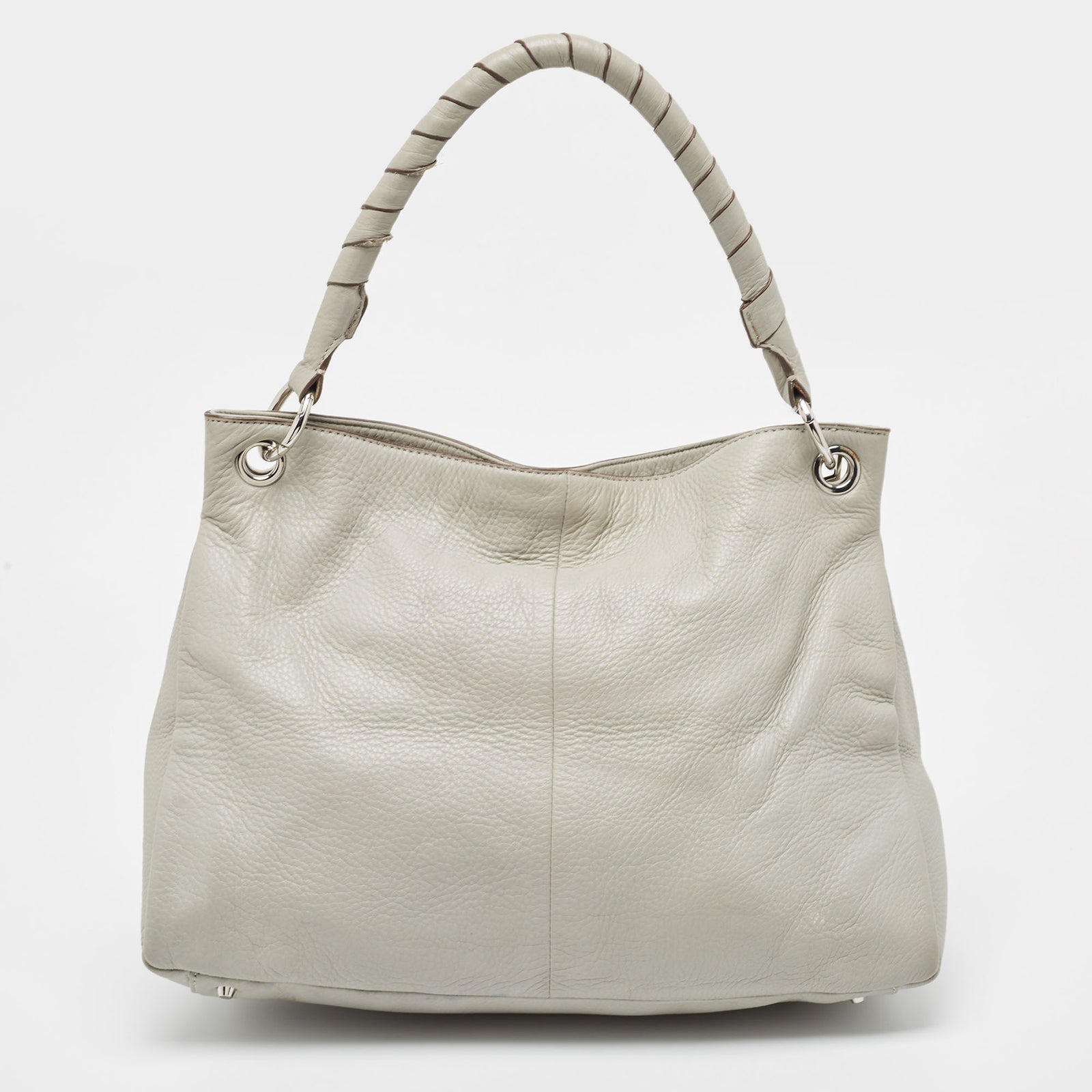 DKNY DKNY Hobo-Tasche mit Anhänger aus Leder, Grau