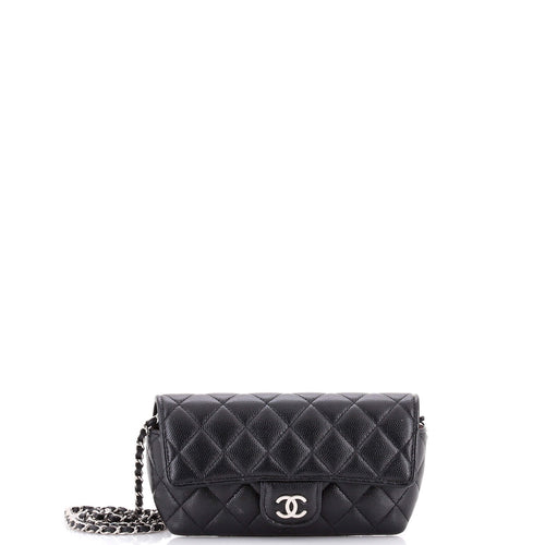 CHANEL Classic Sunglasses Case with Chain Quilted Caviar