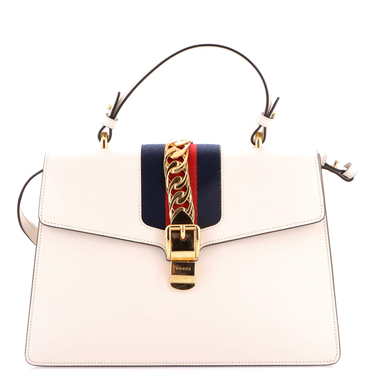 Gucci GUCCI Sylvie Top Handle Bag Leather Medium