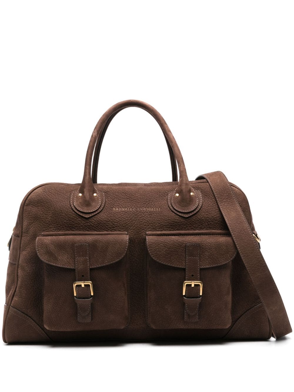 Brunello Cucinelli Men's Borsa Weekender In Nabuk in Brown | MBEPU428