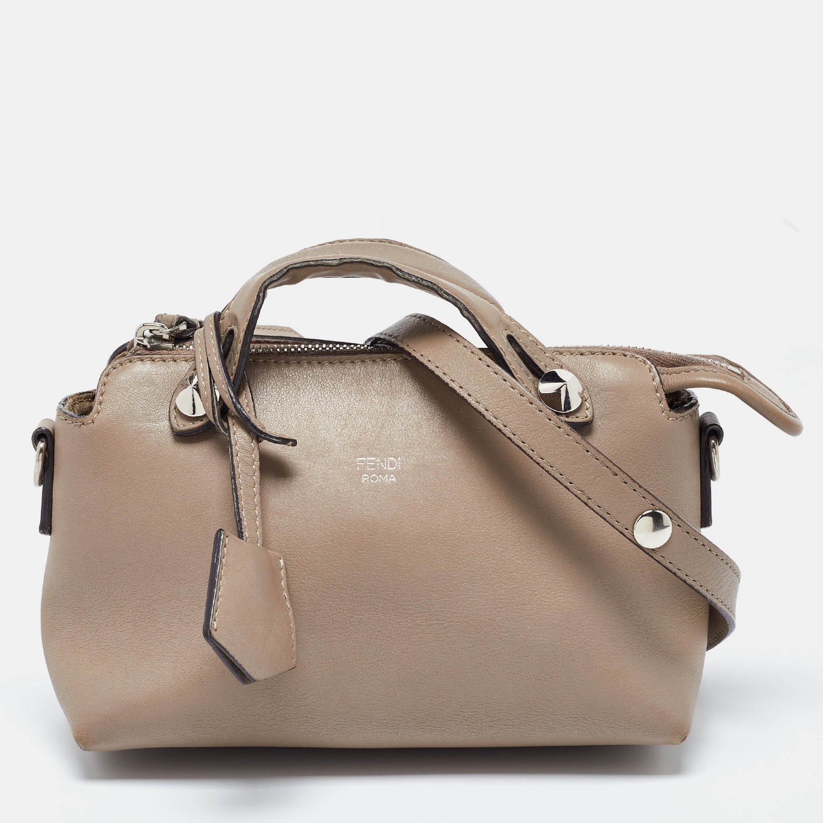 Fendi Beige Leather By The Way Crossbody Bag