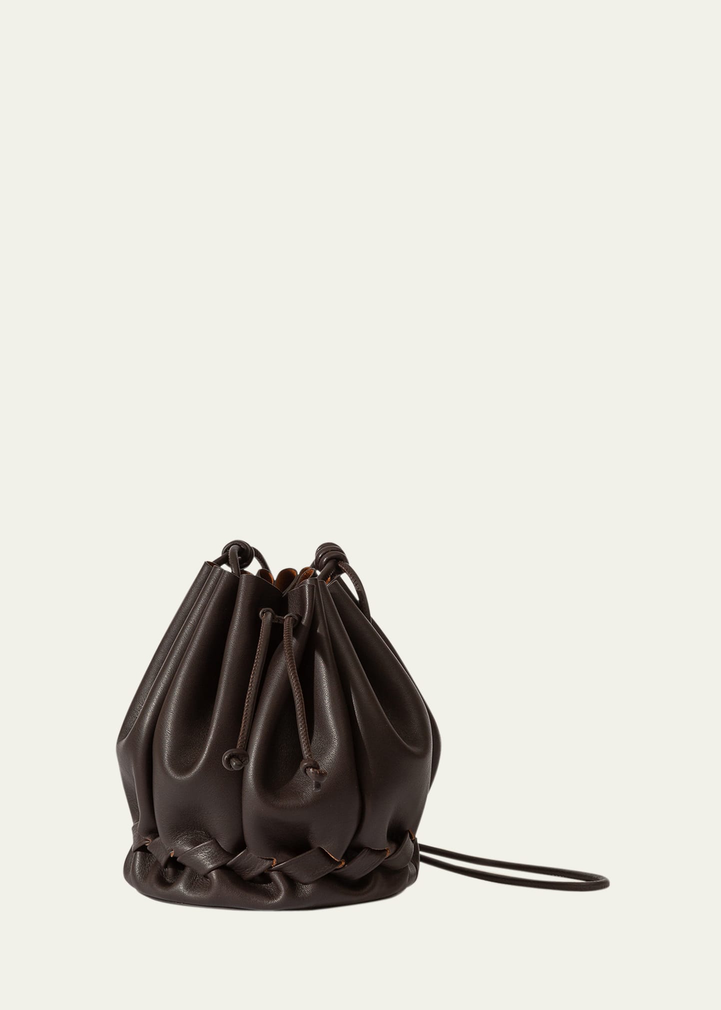 Hereu Molina Pleated Leather Bucket Bag