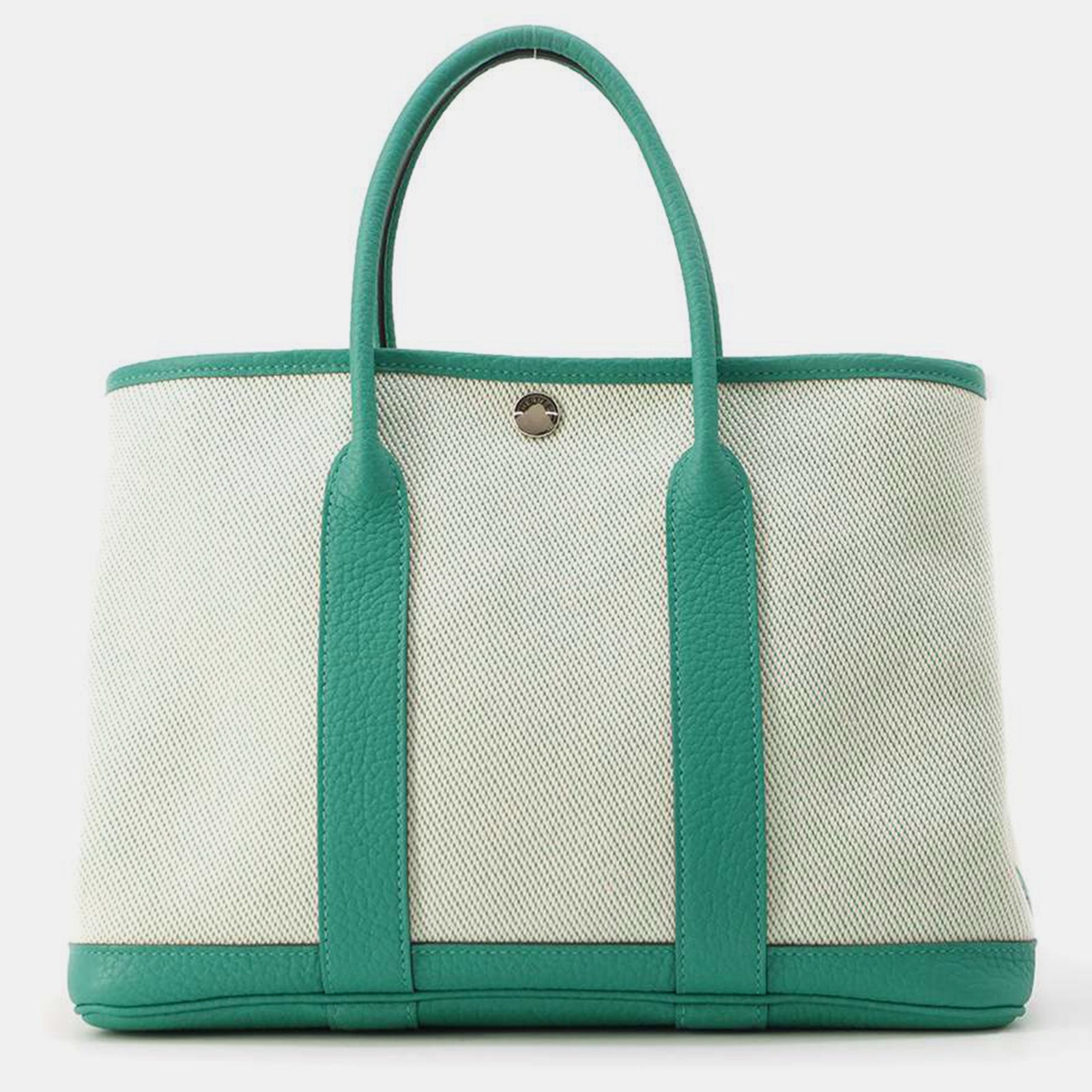 Herm?s Vert Jade Toile Twill Ash Negonda Leder Garten Party Tasche Größe TPM