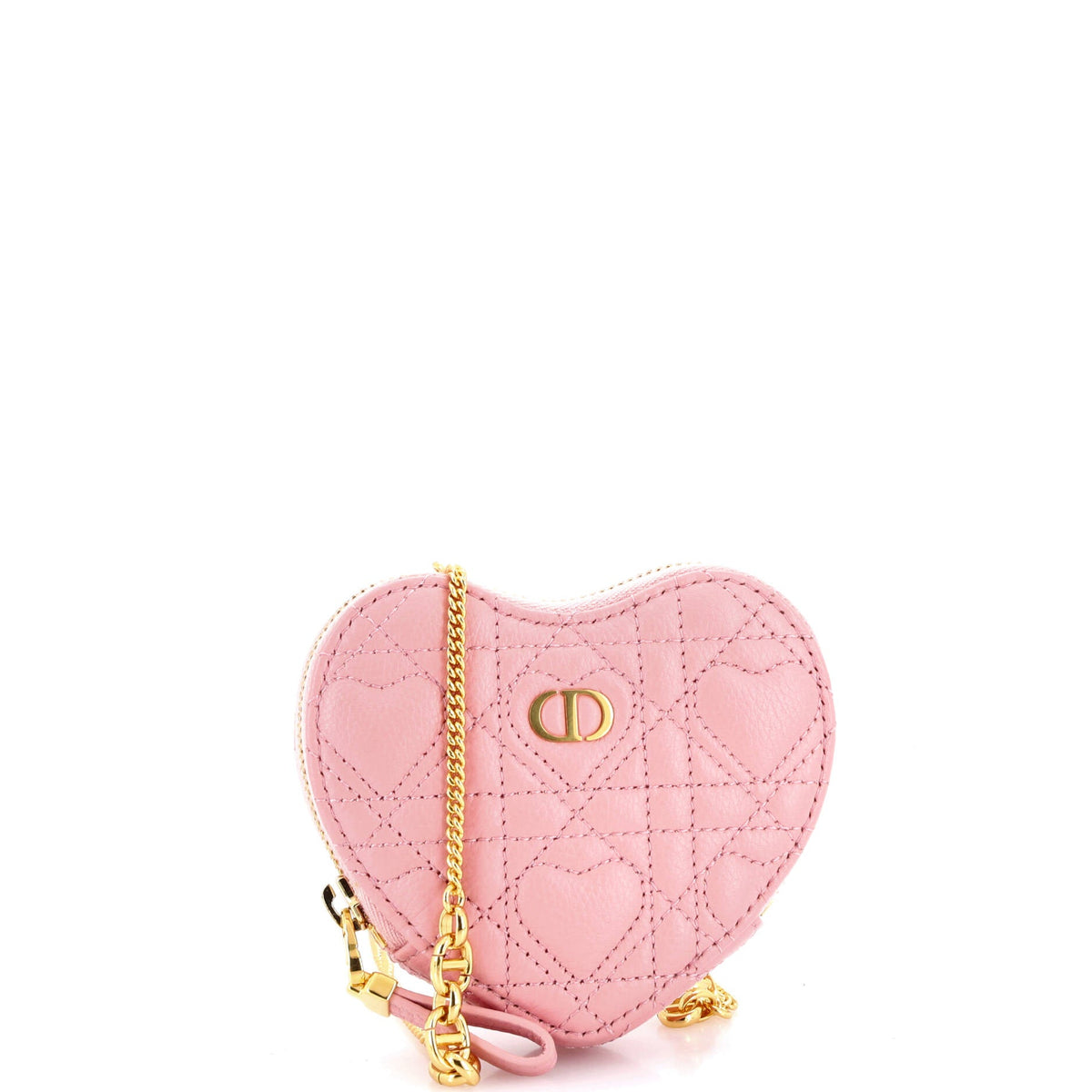 Christian Dior DiorAmour Caro Heart Pouch with Chain Cannage Quilt Calfskin