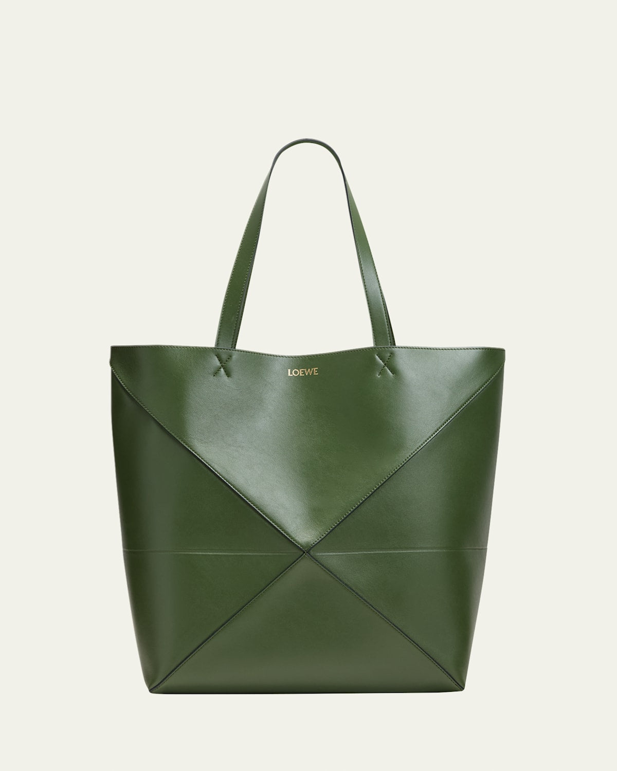 Loewe Puzzle Fold Large Tote Bag in Shiny Leather