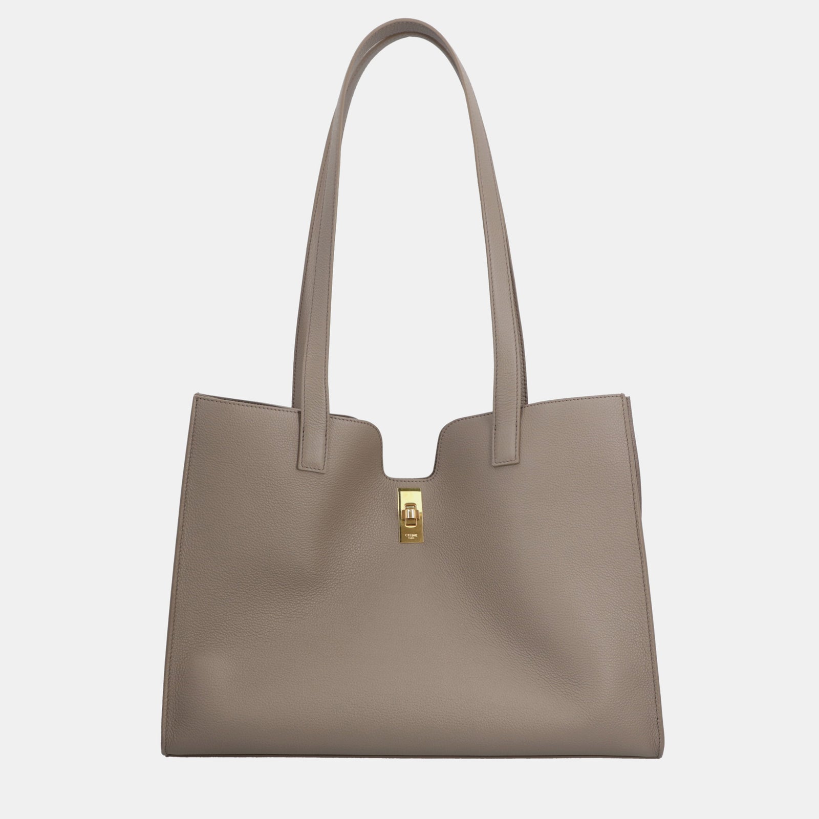 Celine Graue Cabas 16 Tote Bag aus glattem Kalbsleder