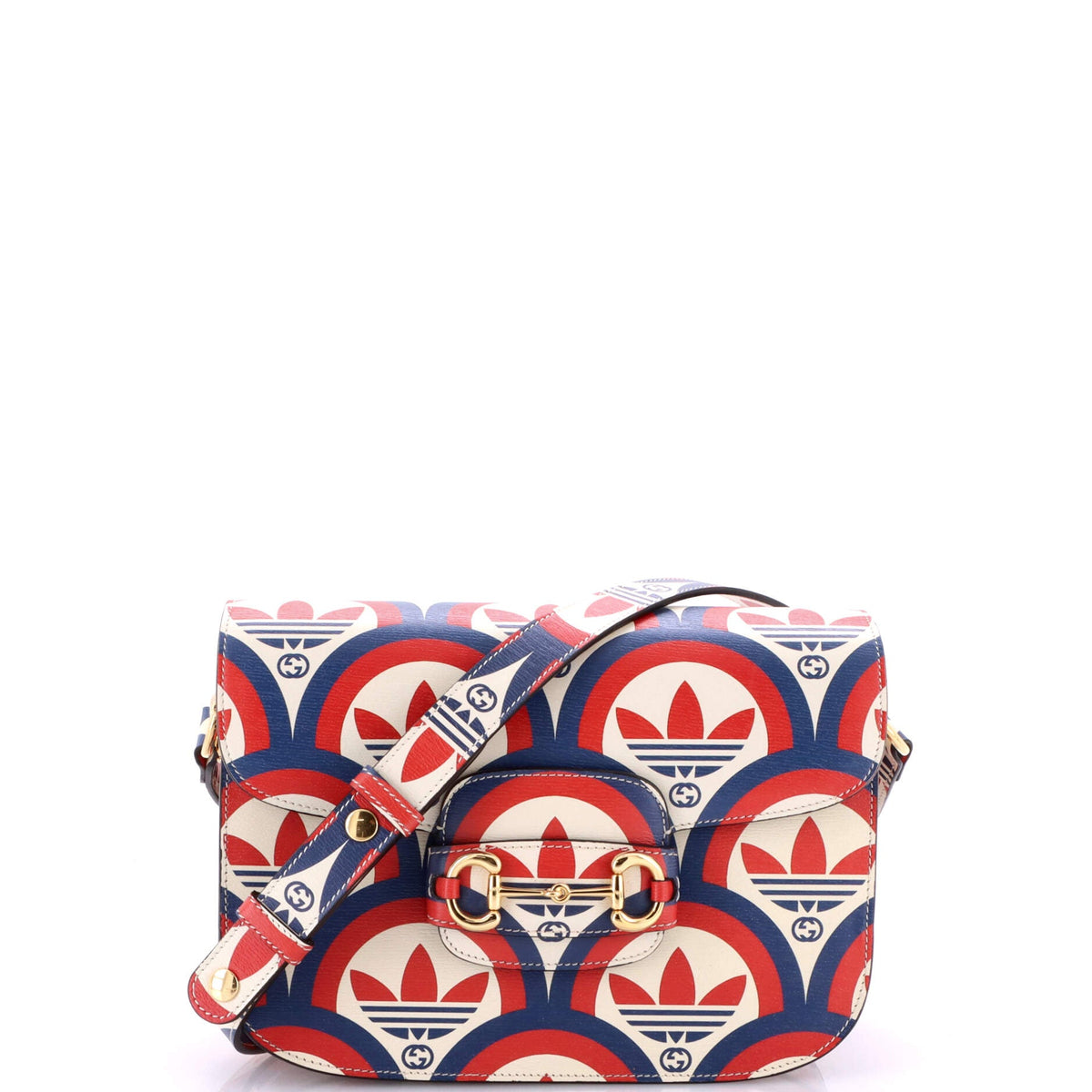 Gucci GUCCI x Adidas Horsebit 1955 Shoulder Bag Printed Leather Small