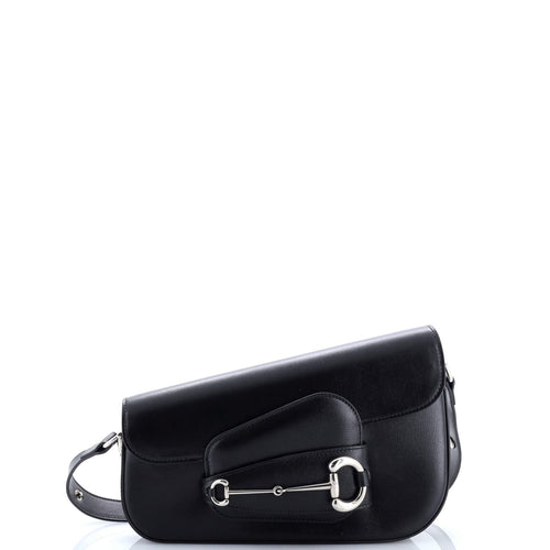 GUCCI Horsebit 1955 Asymmetric Shoulder Bag Leather Small