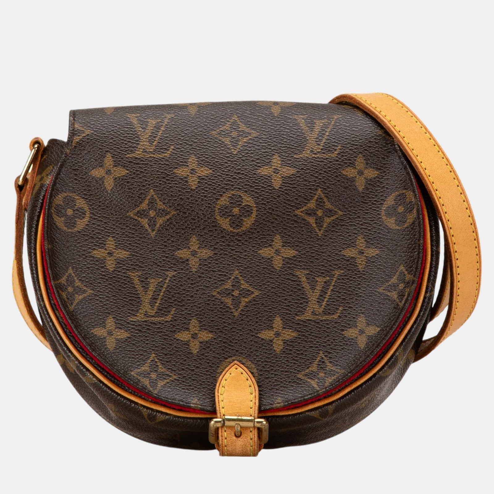 Louis Vuitton Braune Schultertasche Tambourine aus Canvas mit Monogramm