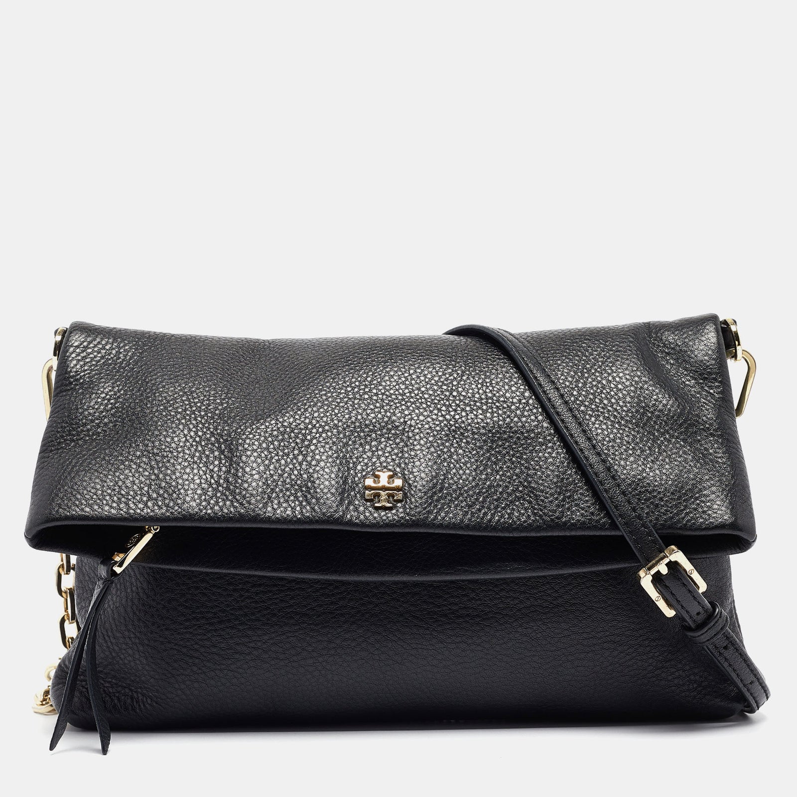 Tory Burch Sac à bandoulière pliable en cuir noir