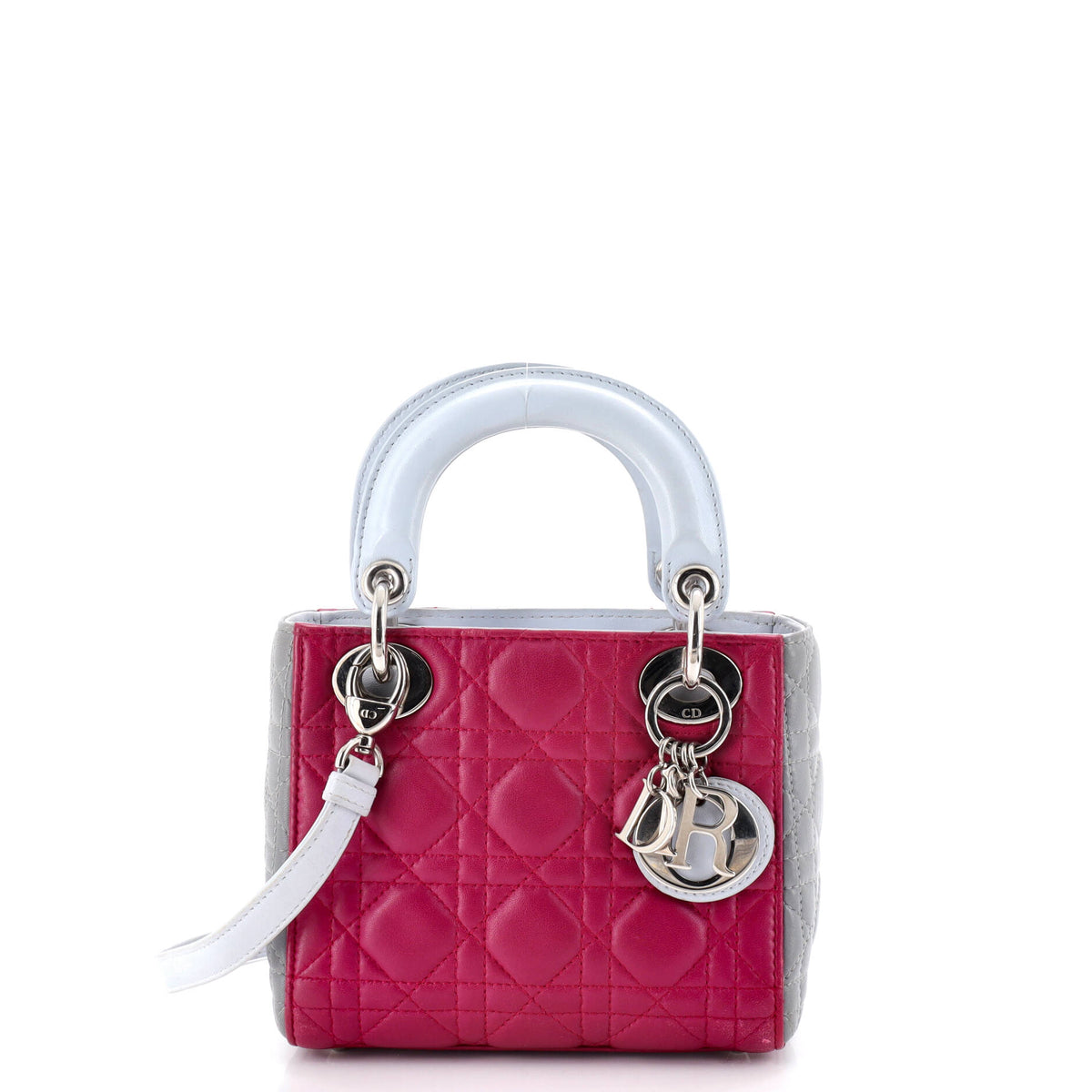 Christian Dior Tricolor Lady Dior Bag Cannage Quilt Leather Mini