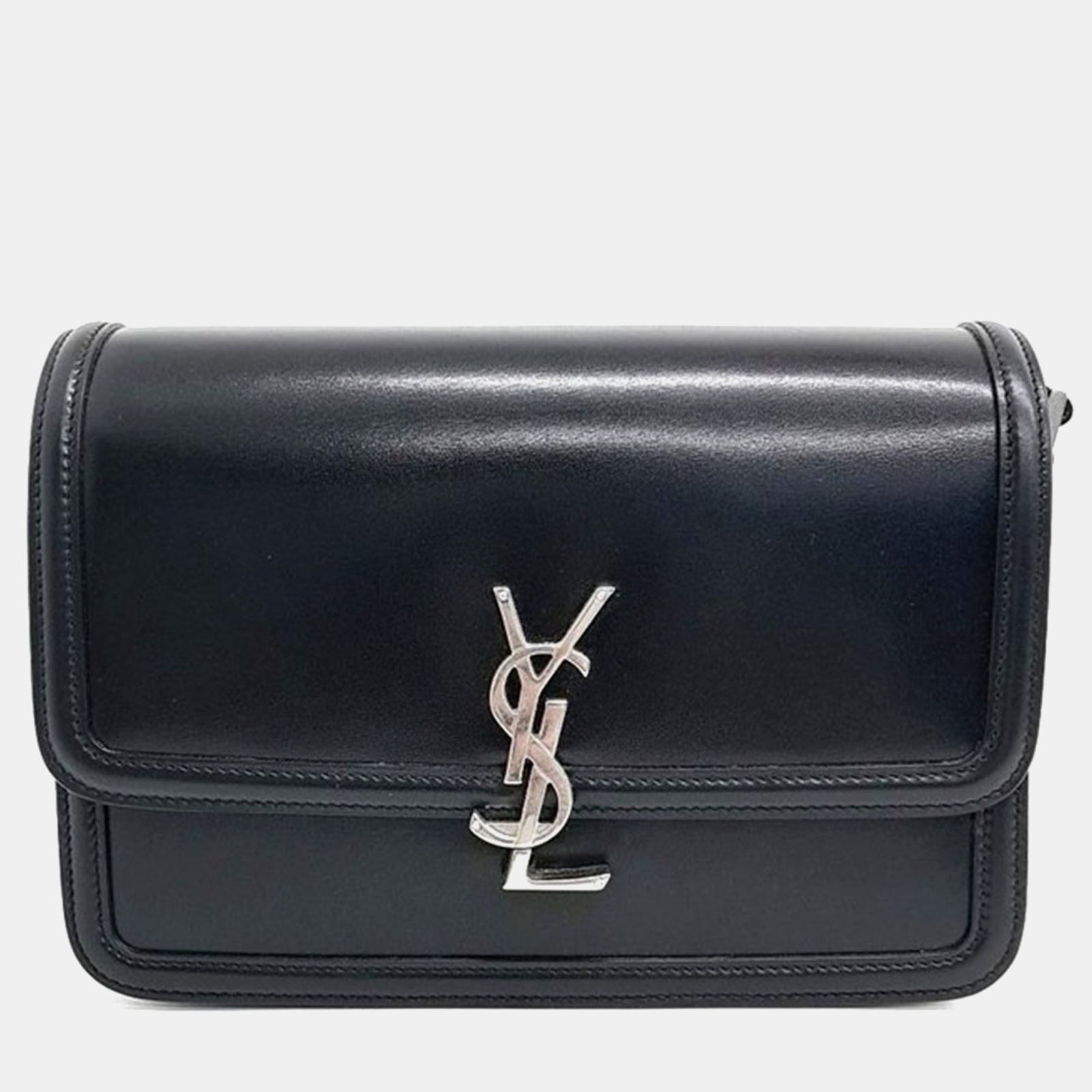 Saint Laurent Paris Black Leather Solferino Medium Satchel Bag