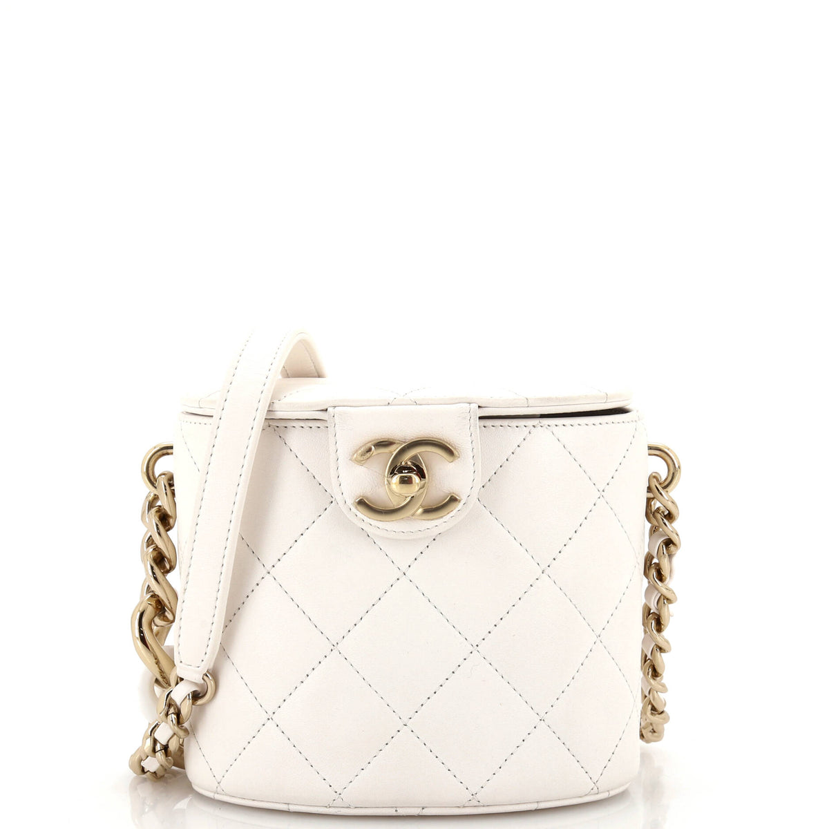 Chanel CHANEL Resin Elegant Chain Tubular Vanity Case Quilted Lambskin Small