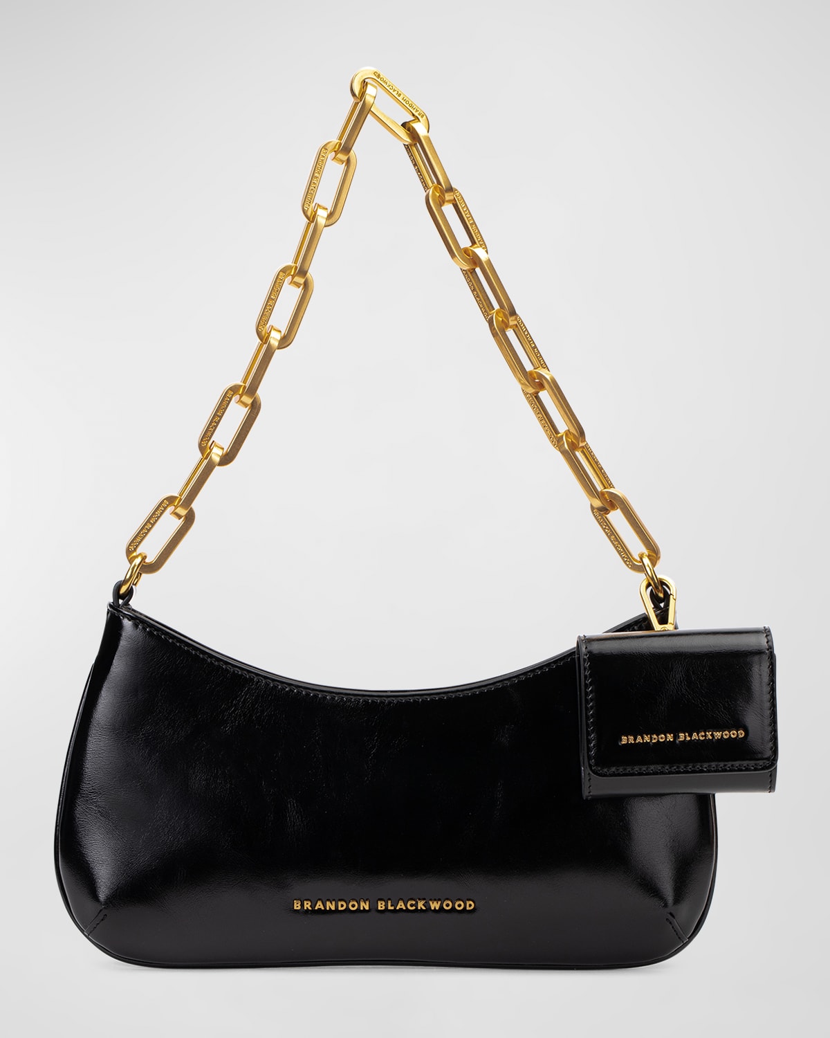 Brandon Blackwood Jacqueline Zip Leather Chain Shoulder Bag