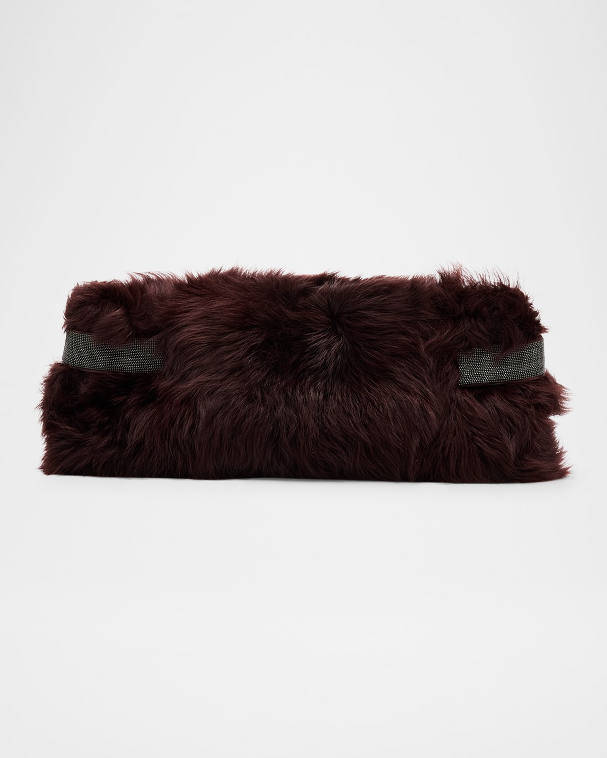 Brunello Cucinelli Essence Capretta Faux Fur Clutch Bag