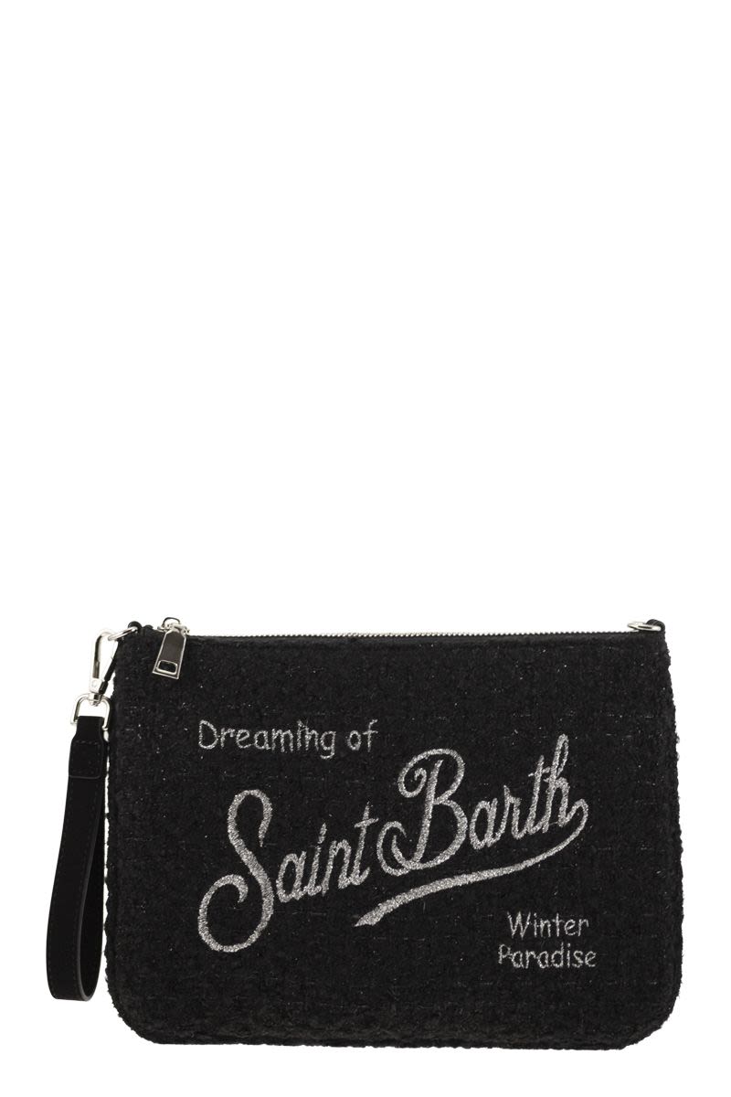 Mc2 Saint Barth Pochette Bag With Shoulder Strap in Black | PAR0009