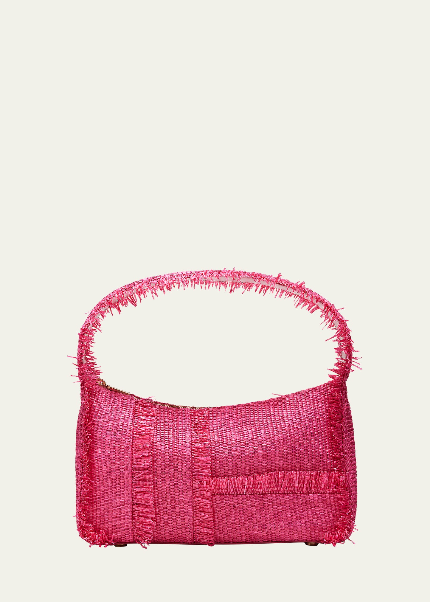 Cult Gaia Malfi Mini Fringe Straw Shoulder Bag