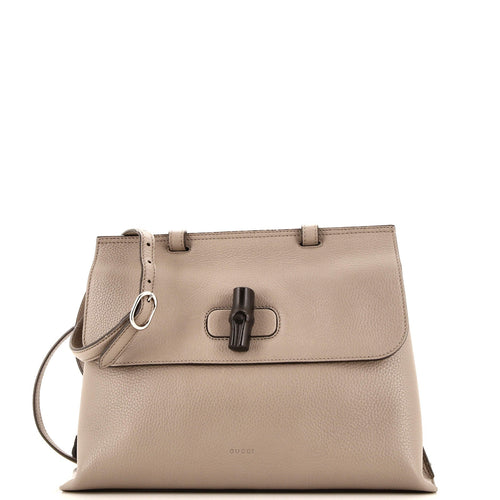 GUCCI Bamboo Daily Top Handle Bag Leather Medium