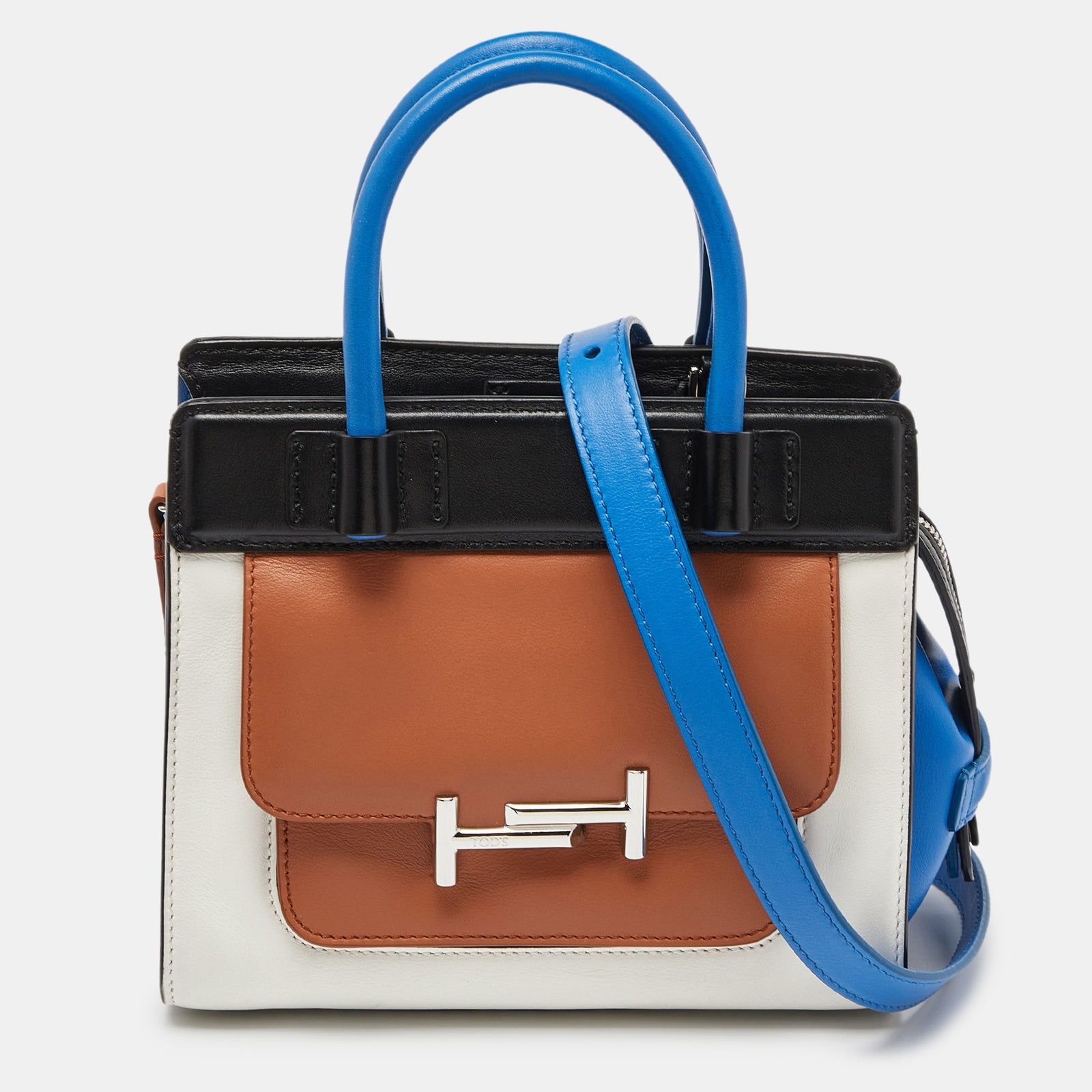 Tod's Tri Color Leather MIni Double T Tote