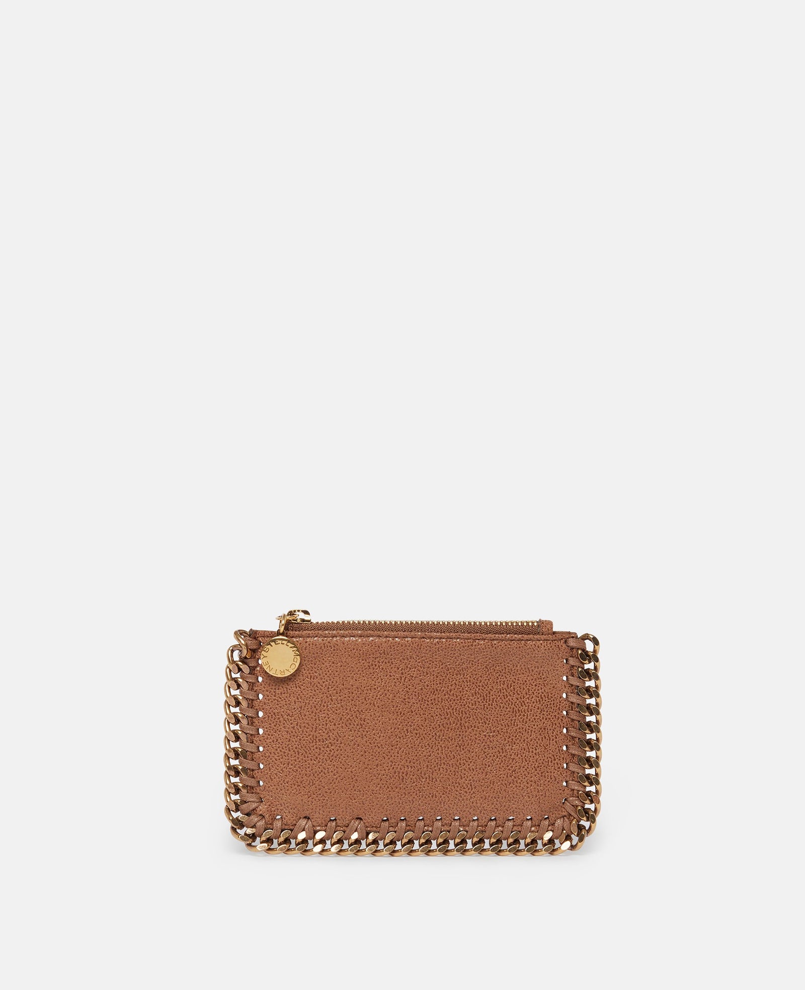 Stella McCartney Falabella zipper Cardholder, Woman, Pecan brown