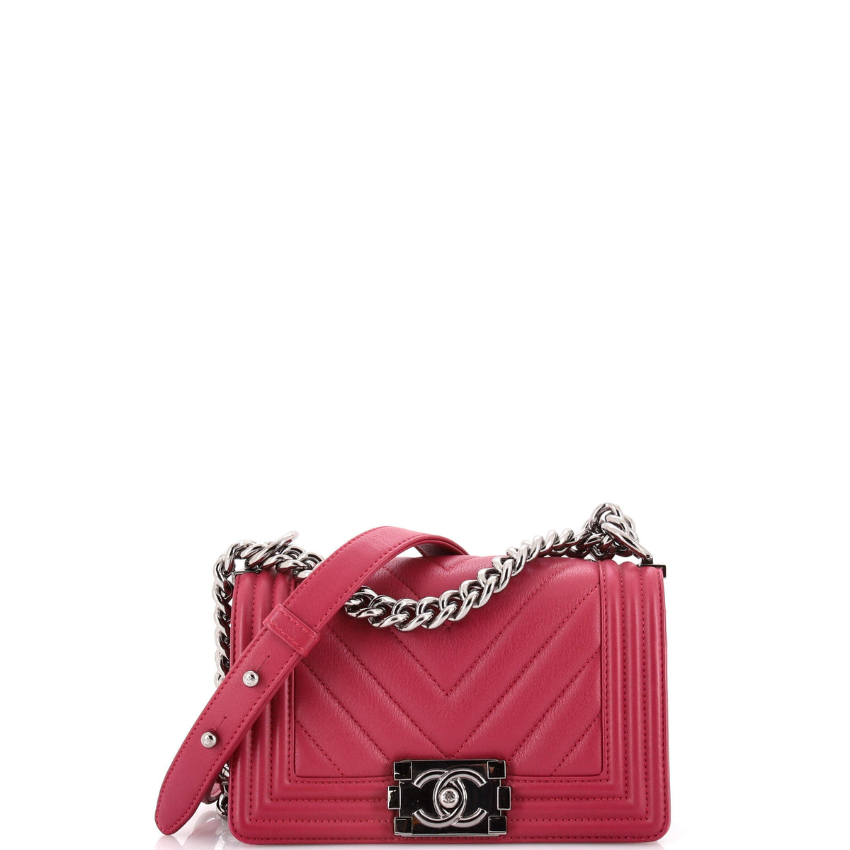 Chanel CHANEL Boy Flap Bag Chevron Calfskin Small