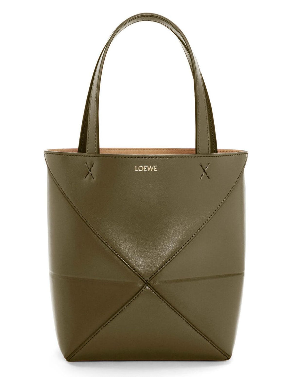 Women's Puzzle Fold Tote Bag in Dkhaki | A657V25X01