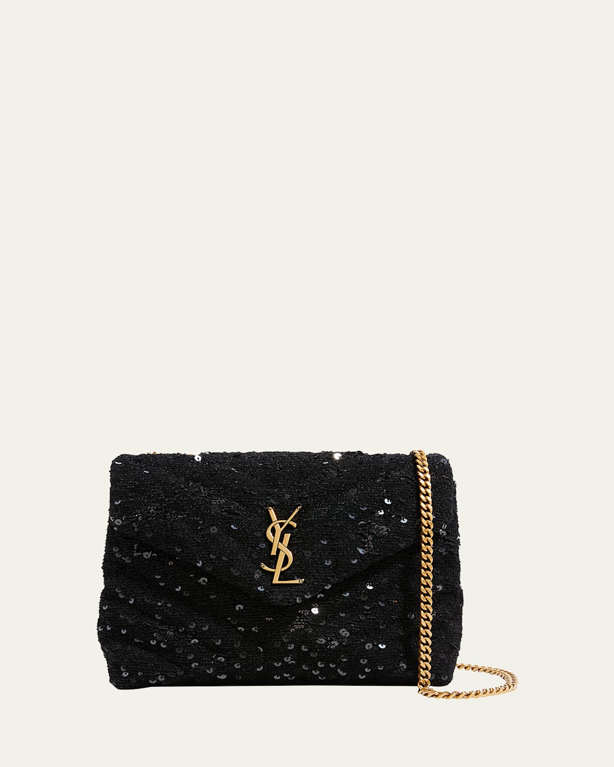 Saint Laurent Loulou Small YSL Sequin Shoulder Bag