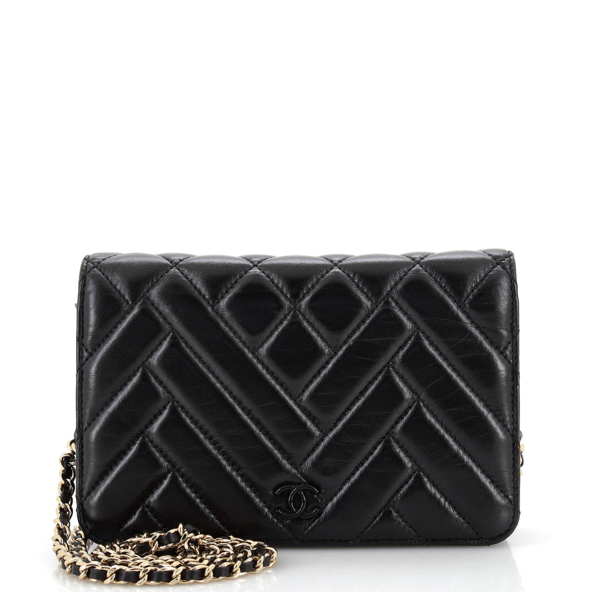 Chanel CHANEL MontCoco Wallet on Chain Quilted Shiny Lambskin