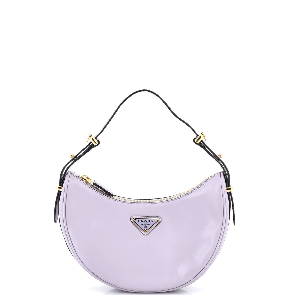 Prada PRADA Arque Half Moon Hobo Leather Small