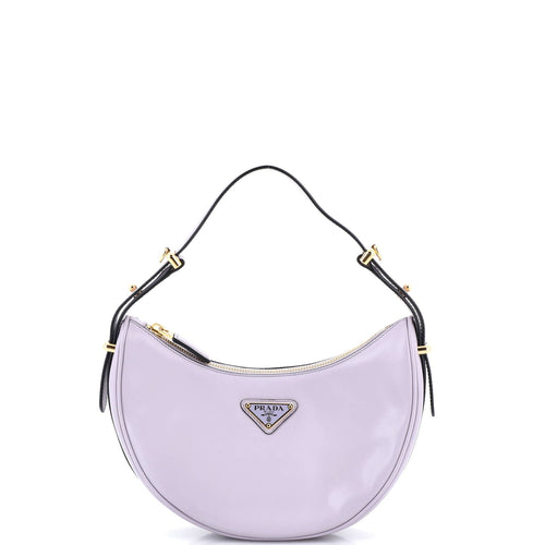 PRADA Arque Half Moon Hobo Leather Small