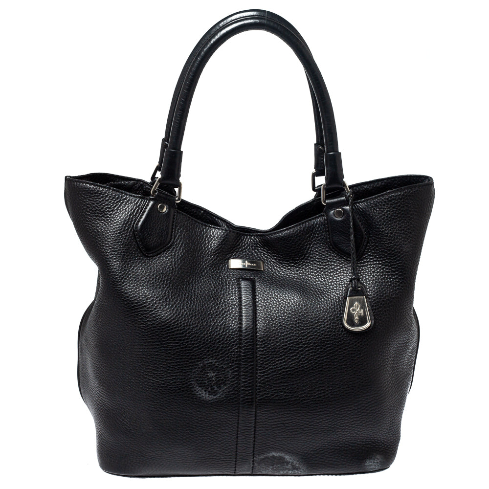 Cole Haan Black Grained Soft Leather Tote