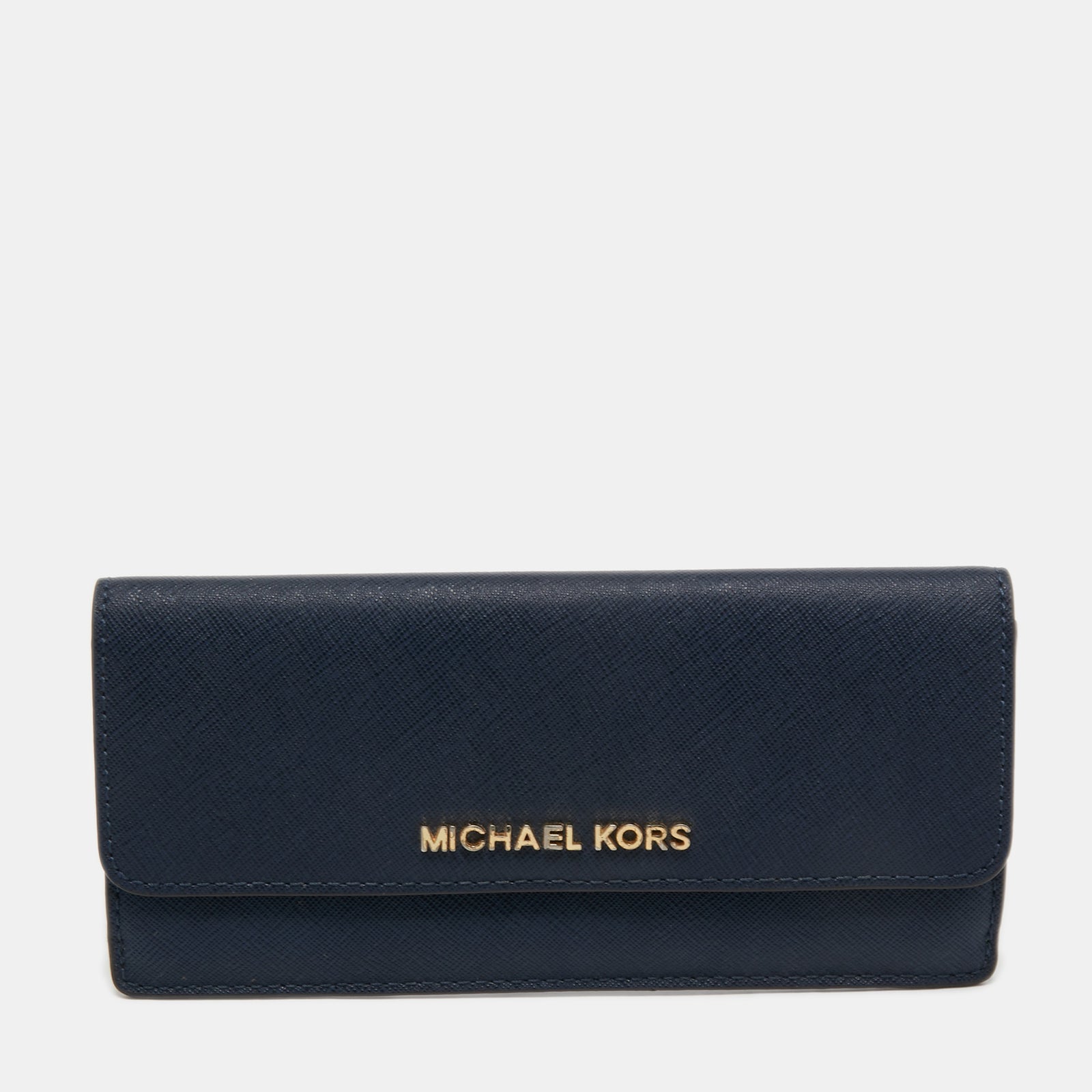 Michael Kors Blue Leather Jet Set Travel Wallet