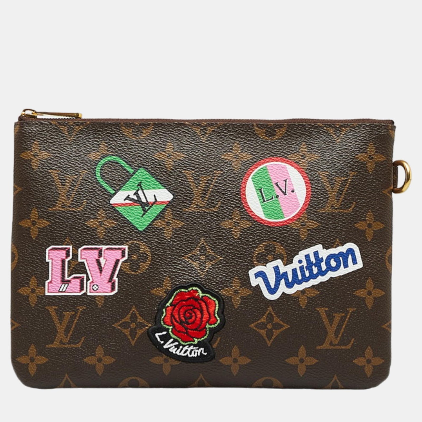 Louis Vuitton Trousse de toilette City Pouch en toile marron avec monogramme