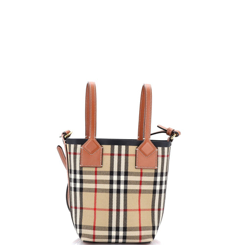 London Bucket Bag Vintage Check Canvas Mini