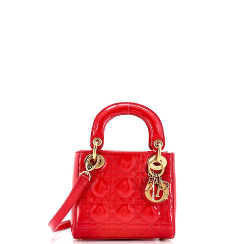 Lady Dior Bag Cannage Quilt Patent Mini
