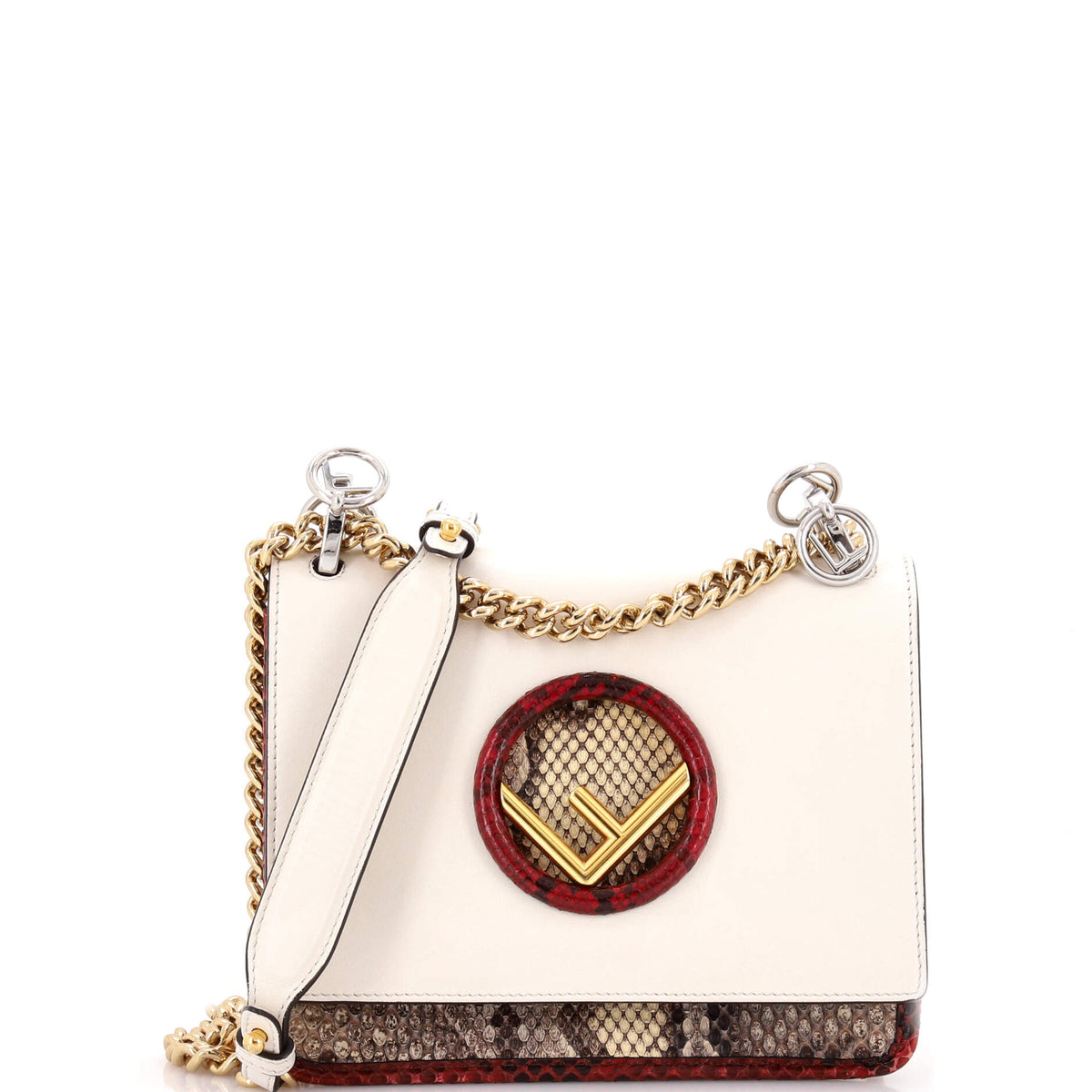 Fendi FENDI Kan I F Shoulder Bag Leather and Python Small