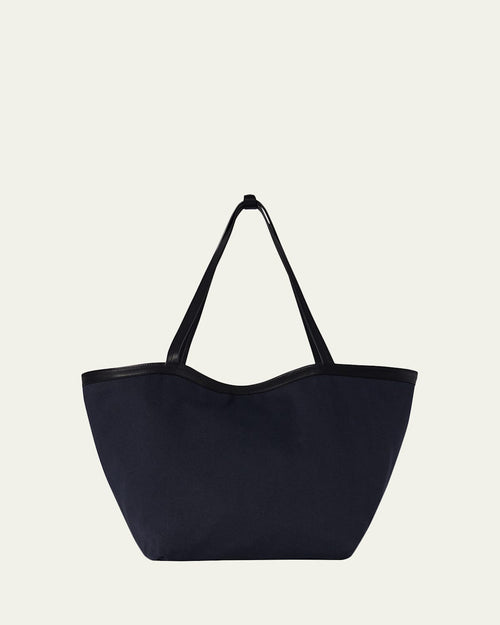 Park Leather-Trim Reversible Tote Bag in Cotton Twill