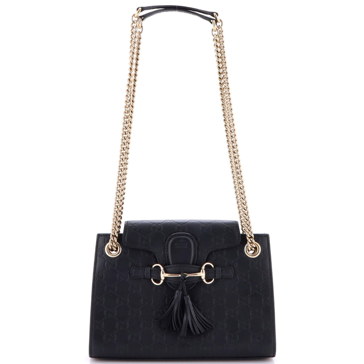 Gucci GUCCI Emily Chain Flap Shoulder Bag Guccissima Leather Small