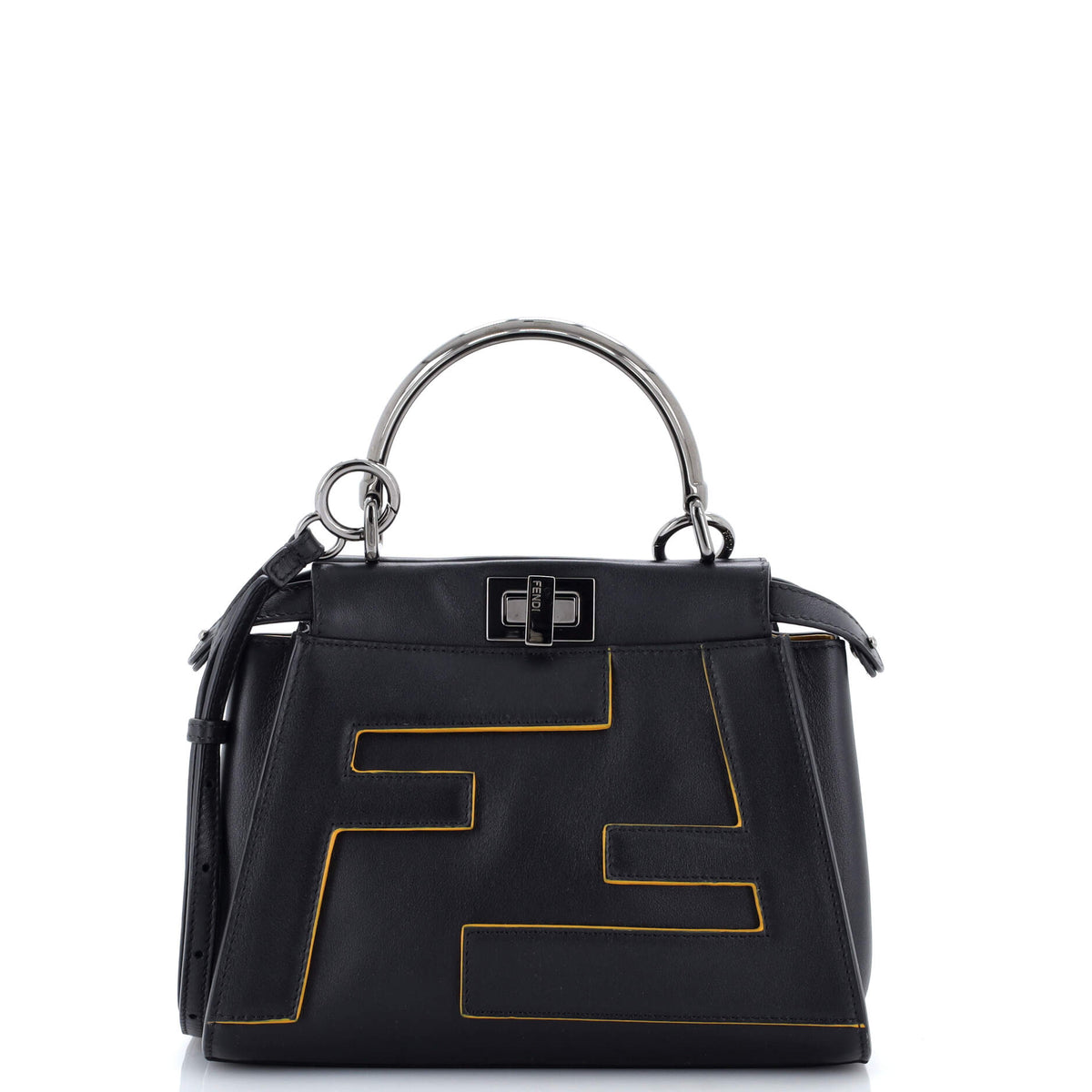 Fendi FENDI FF Logo Peekaboo Bag Leather with Applique Mini