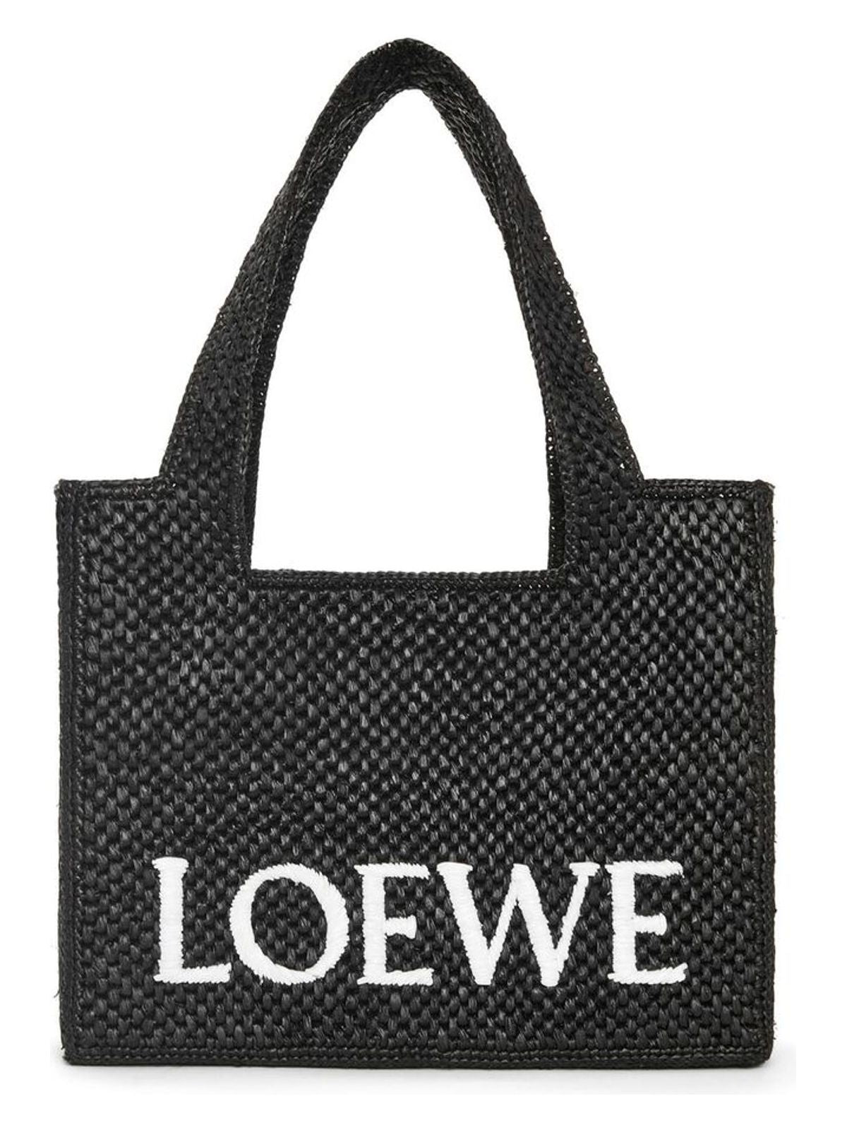 Loewe Women's Medium Font Tote Bag in Black | A685B61X01