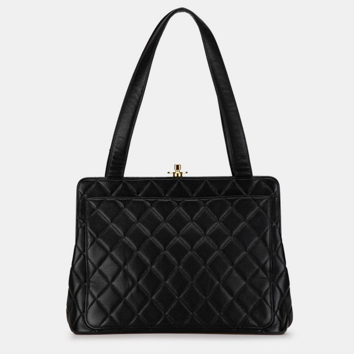 Chanel Black Quilted Caviar Leather Tote Bag