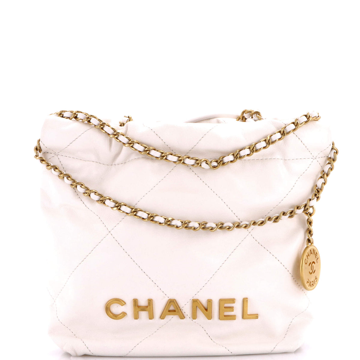 Chanel CHANEL 22 Chain Hobo Quilted Calfskin Mini