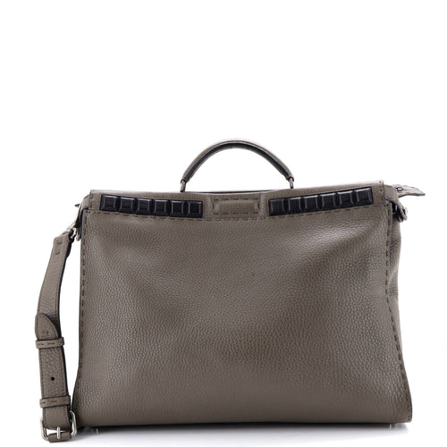 FENDI Selleria Peekaboo Bag Leather with Studded Detail XL