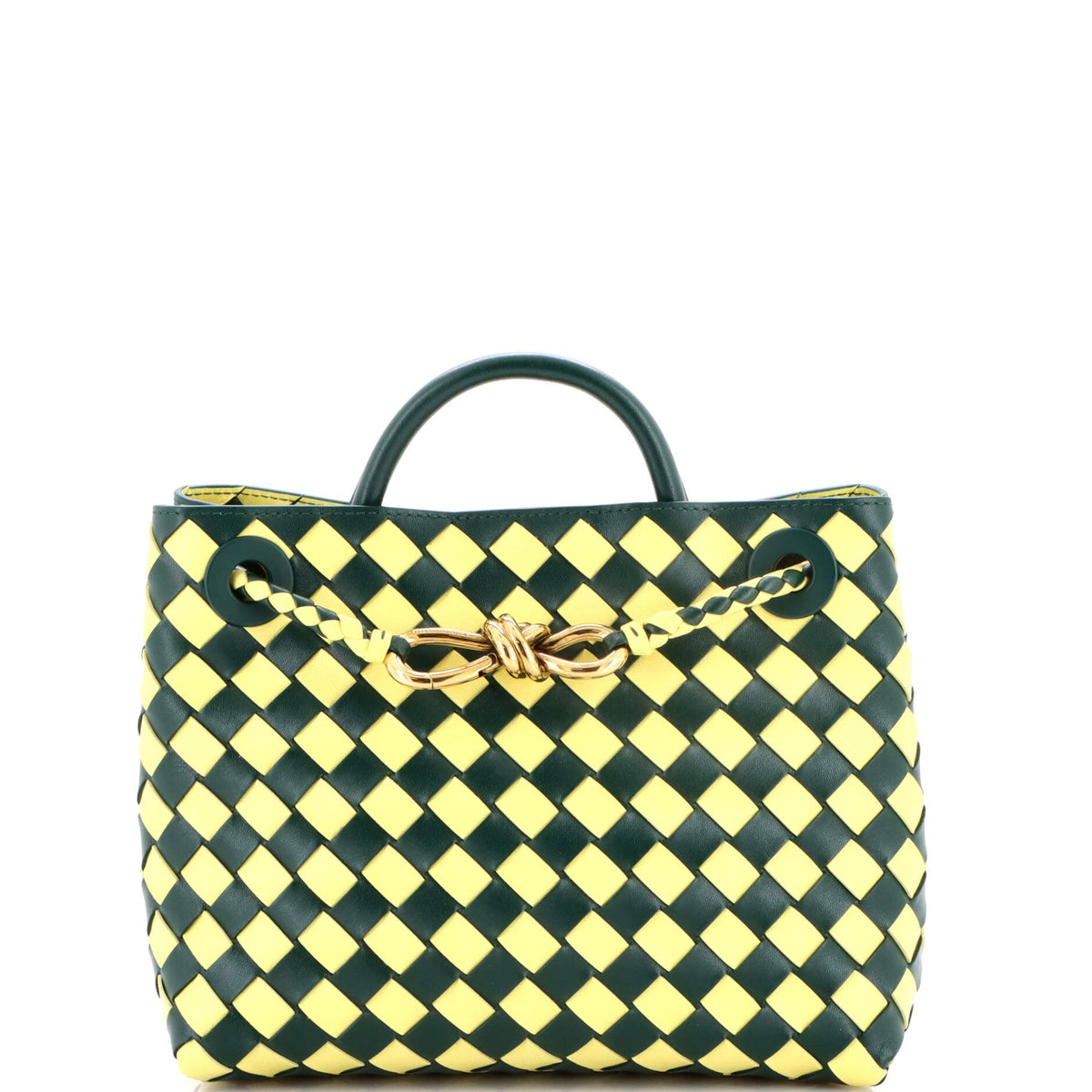 Bottega Veneta Bicolor Andiamo Top Handle Bag Intrecciato Nappa
