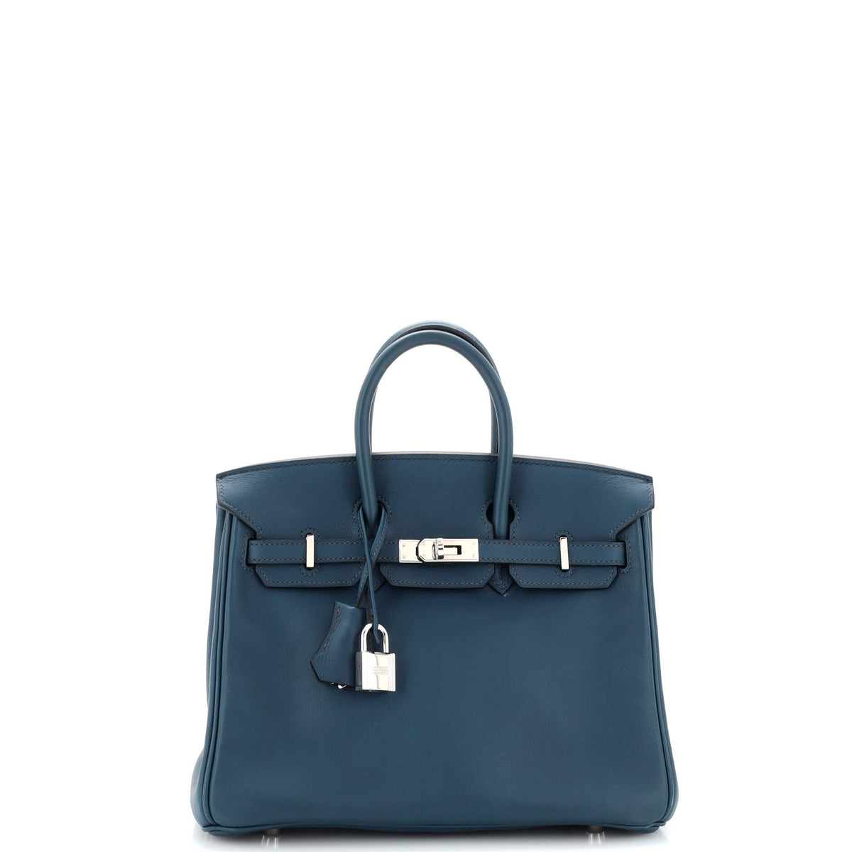 Hermès Birkin Handbag Bleu De Malte Swift with Palladium Hardware 25