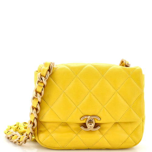 CHANEL Lacquered Metal CC Flap Bag Quilted Lambskin Mini