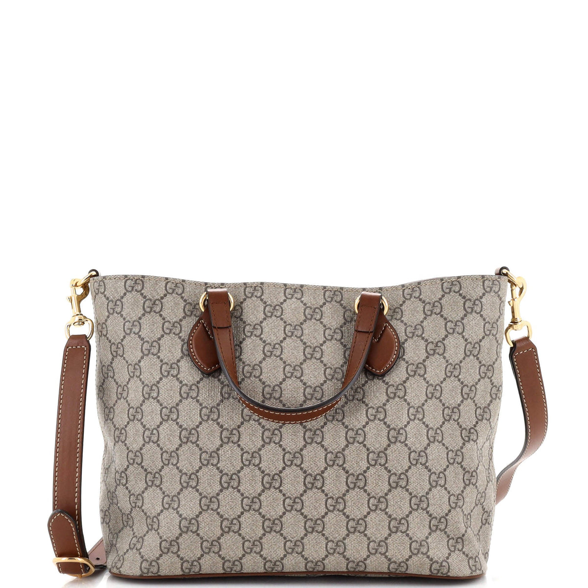 Gucci GUCCI Convertible Soft Tote GG Coated Canvas Small