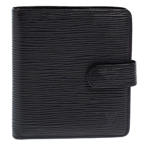 Black Epi Leather Compact Wallet