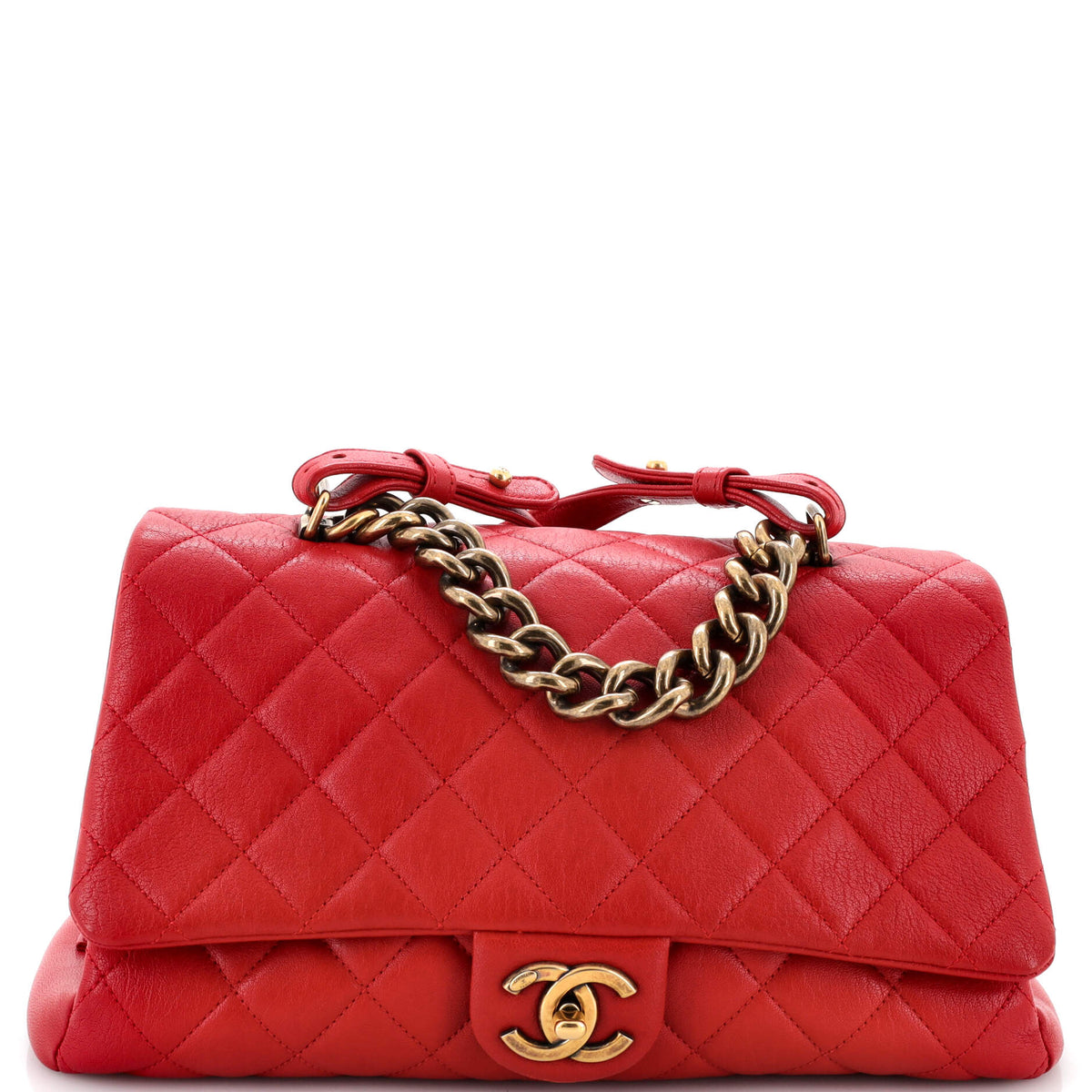 Chanel CHANEL Trapezio Flap Bag Quilted Sheepskin Large